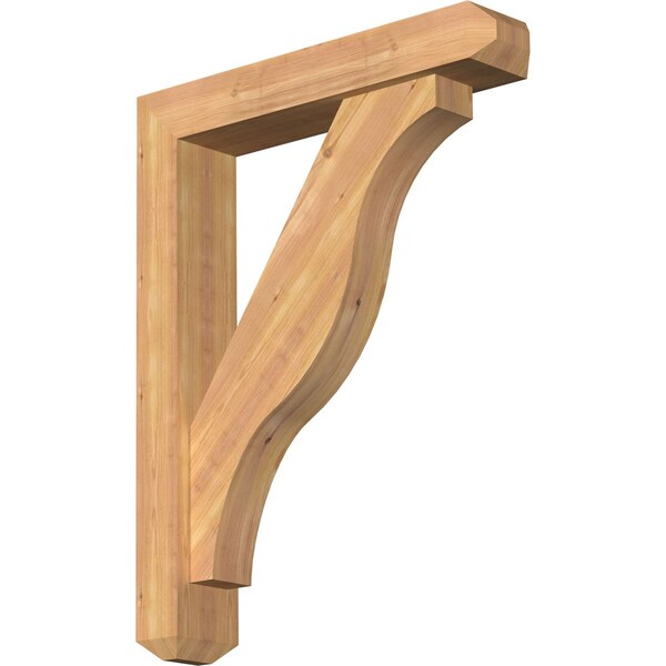Ekena Millwork Funston Craftsman Smooth Bracket w/ Offset Brace, Western Red Cedar, 5 1/2"W x 28"D x 36"H BKT0604X28X36FST04SWR - main